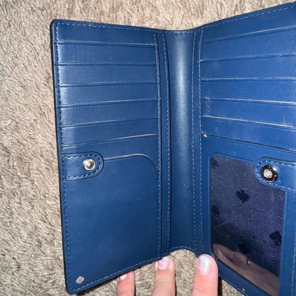 Kate spade wallet. Purple and navy slim bifold wallet. - Picture 4 of 4